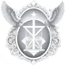 father, son and holy spirit Heaven gate signet ring tattoo design idea