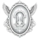 father, son and holy spirit Heaven gate signet ring tattoo design idea