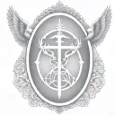 father, son and holy spirit Heaven gate signet ring tattoo design idea