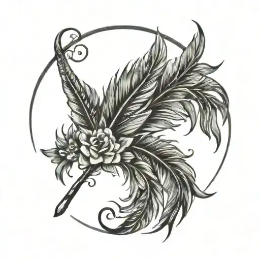 memorial tattoo with feathers for my aunt val  tattoo design idea