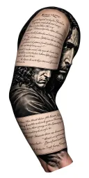 tattoo right arm sleeve template with Book descriptions of Remus Lupin Serius Black Severus Snape Prof tattoo design idea