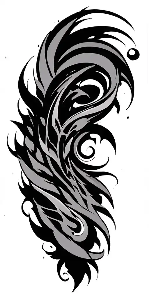 neo tribal patterns, cyber sigilism tattoo design idea
