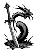 Tattoo Concept: “Dragonslayer Semicolon”Visual:Imagine Guts’ sword (Dragonslayer) vertically embedded into the ground tattoo design idea