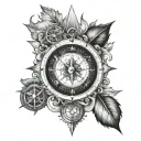 true north compass tattoo design idea