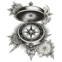 true north compass tattoo design idea