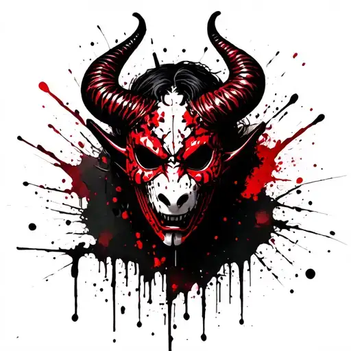 dead by daylight oni mask tattoo design idea