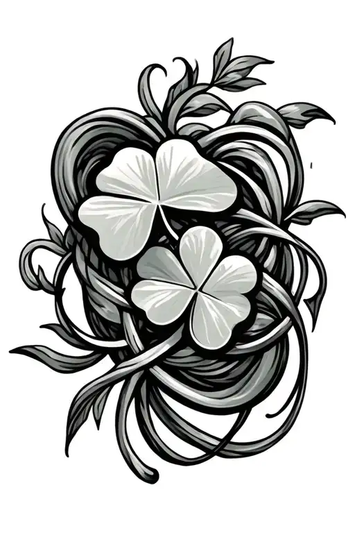 shamrock intertwined tattoo design idea