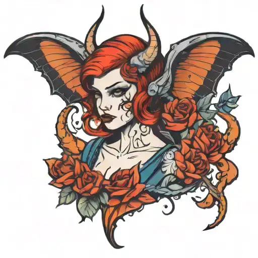beautiful but dangerous lilith tattoo design idea