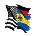 American flag combined with Ecuador flag intertwined tattoo design idea