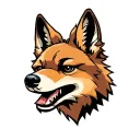 Beep beep coyote head tattoo design idea