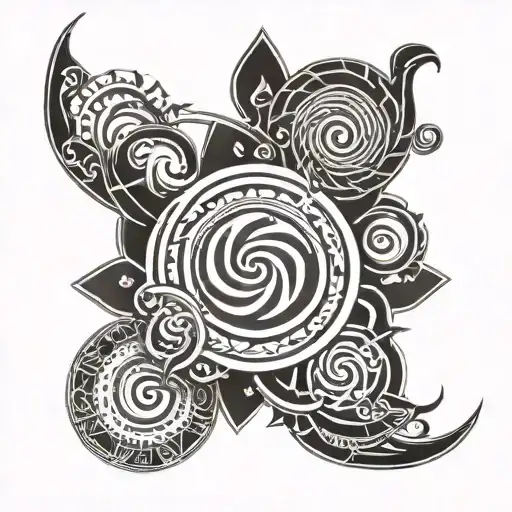 ancient spiral designs surrounding tattoo design idea