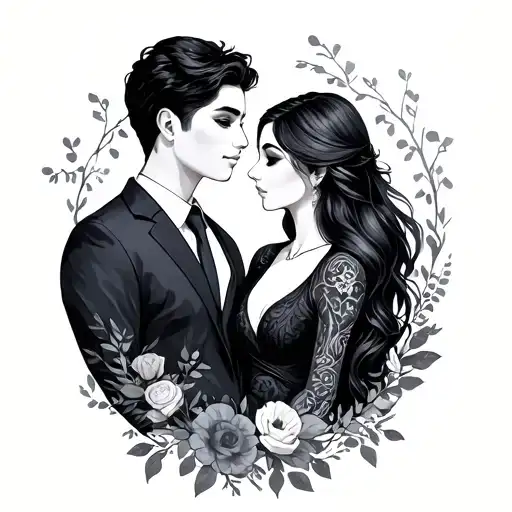 together forever couple tattoo design idea