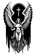 st Raphael angel wings tattoo design idea