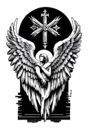 st Raphael angel wings tattoo design idea