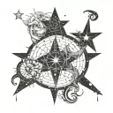 gemini and capricorn star chart tattoo design idea