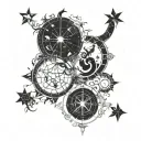 gemini and capricorn star chart tattoo design idea