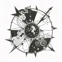 gemini and capricorn star chart tattoo design idea