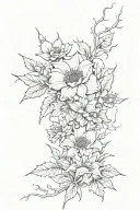 everything happens for a reason with thorns and flowers  tattoo design idea