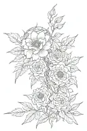 everything happens for a reason with thorns and flowers  tattoo design idea