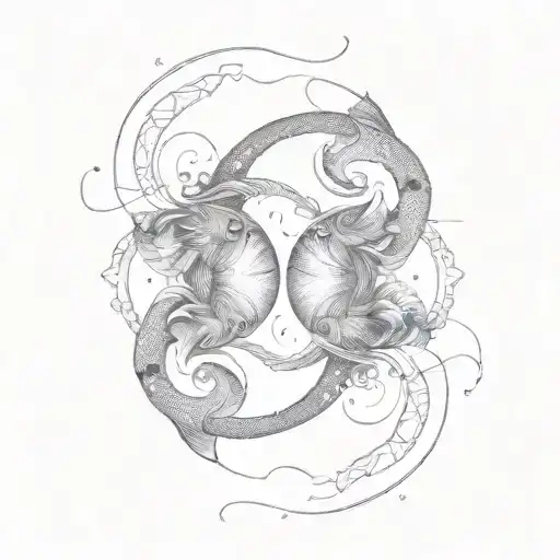 Gemini Pisces tattoo design idea