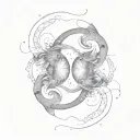 Gemini Pisces tattoo design idea