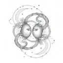 Gemini Pisces tattoo design idea