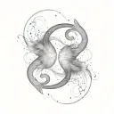 Gemini Pisces tattoo design idea