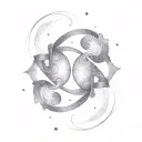 Gemini Pisces tattoo design idea