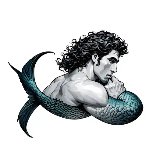 Gay Merman tattoo design idea