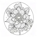 Libra marigold flower constellation tattoo design idea