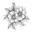 Libra marigold flower constellation tattoo design idea