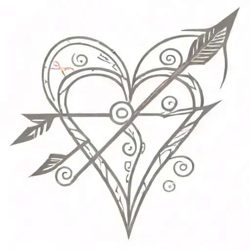 An arrow piercing through a tribal patterned heart, representing the client's dedication to their family and role as a breadwinner tattoo design idea