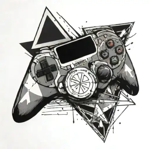 Play station control where the triangle stands out tattoo design idea