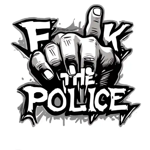 "Fuck The Police" "Fuck The Police" Middle Finger tattoo design idea