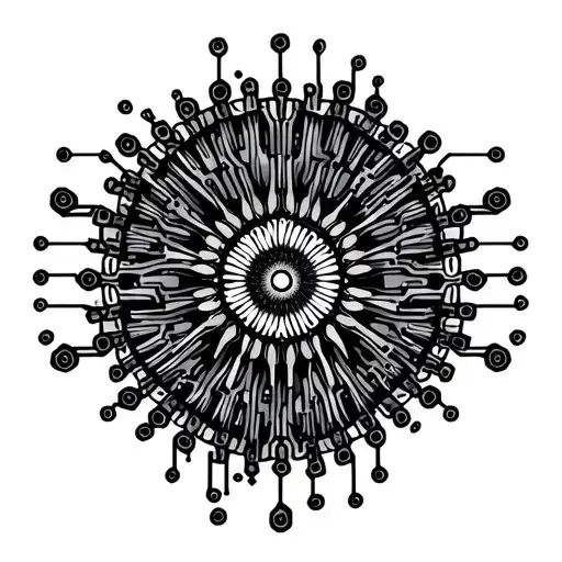 circuit board mandala tattoo design idea