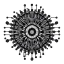 circuit board mandala tattoo design idea