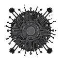 circuit board mandala tattoo design idea