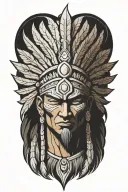 super saiyan indian chief tattoo design idea