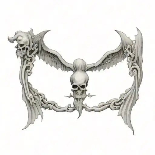 heaven vs hell tattoo design idea