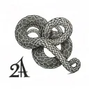 very simple roman numeral 24 with snake wrapped under tattoo design idea