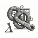 very simple roman numeral 24 with snake wrapped under tattoo design idea