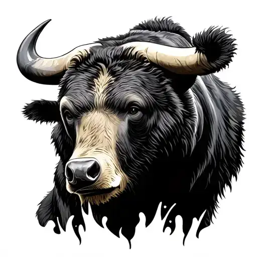 Bull Vs Bear tattoo design idea