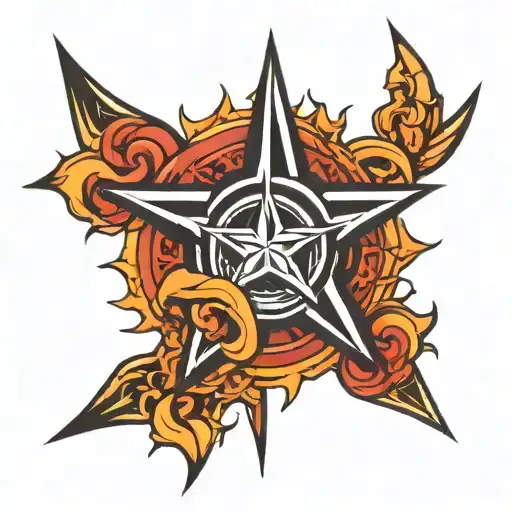dad son shuriken tattoo design idea