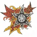 dad son shuriken tattoo design idea