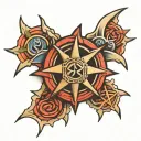 dad son shuriken tattoo design idea