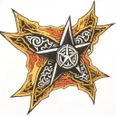 dad son shuriken tattoo design idea