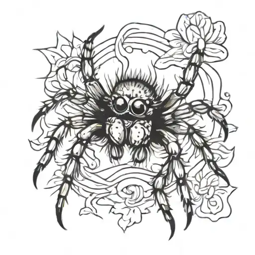 baby jumping spider cute tattoo design idea