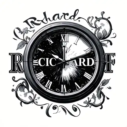 "Richard" hour clock inside tattoo design idea