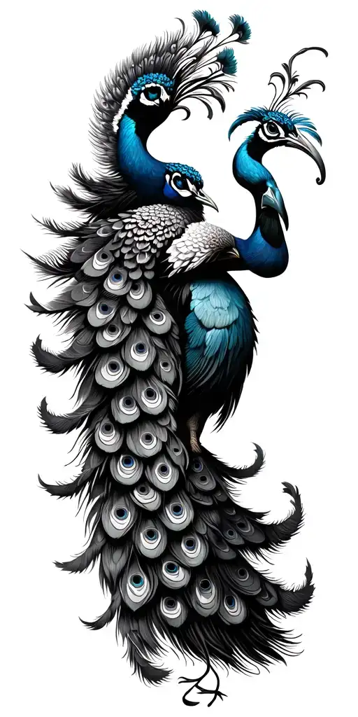peacock with zeus holding tattoo design idea