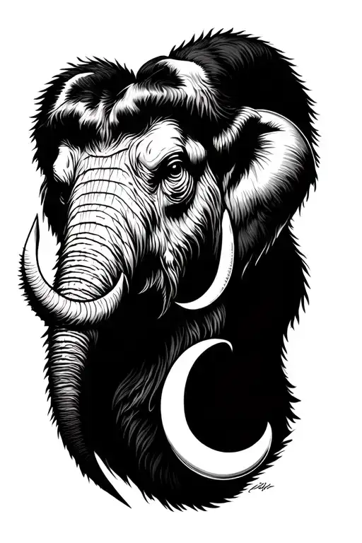 mammoth head tattoo holding tattoo design idea